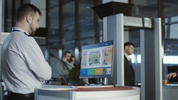 Airport Security Monitoring x-ray screening luggage